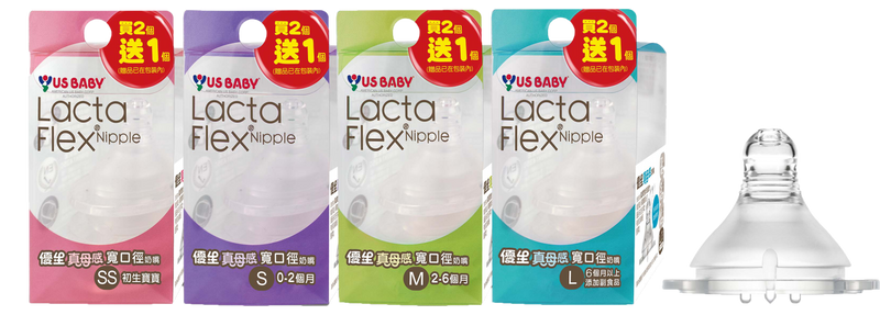 US BABY Lacta Flex 经典奶嘴 (2+1) 