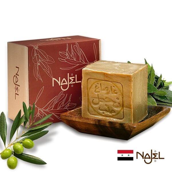 Najel Aleppo Soap 185g, bar soap with 40% laurel oil formula 
